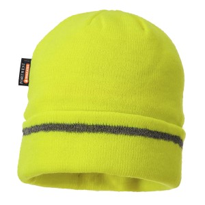 Portwest Czapka B023 żółta z odblaskową lamówką 