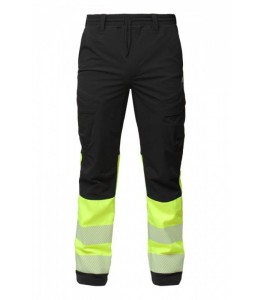 BoSafety Spodnie rozciągliwe w 4 kierunkach Comfort (czarny/żółty Hi-Vis)